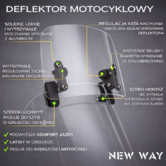 Deflektor 30x12cm motocyklowy uniwersalny – C-SHAPE